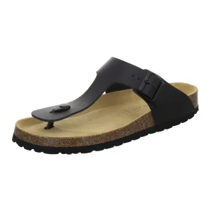 Zehensteg Sandalen Herren schwarz Leder