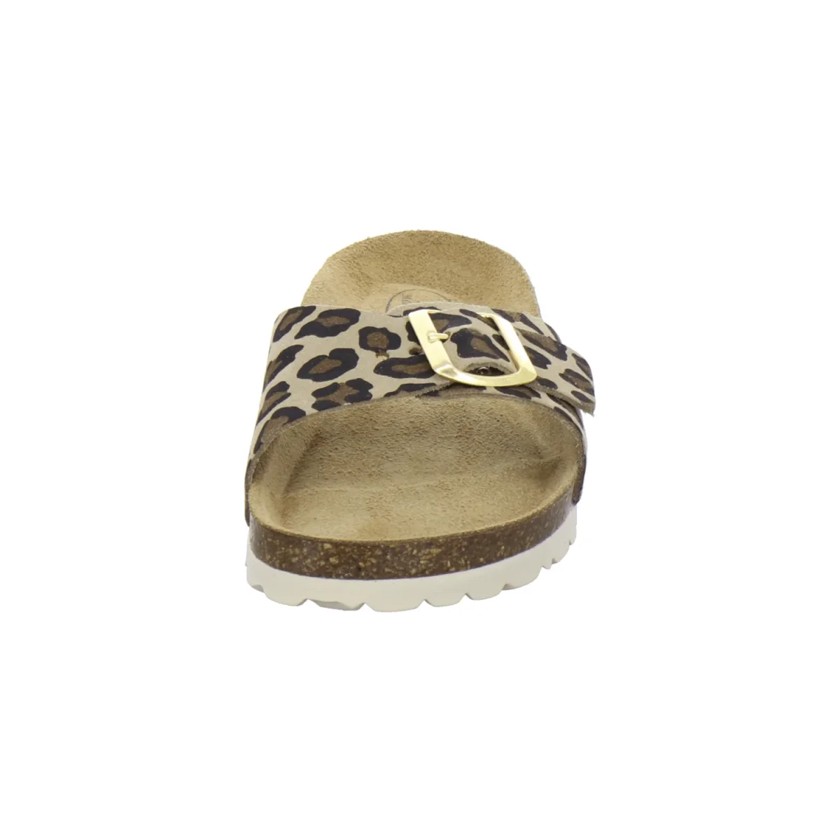 Pantoletten Damen Einschnaller leo-beige – Bild 8