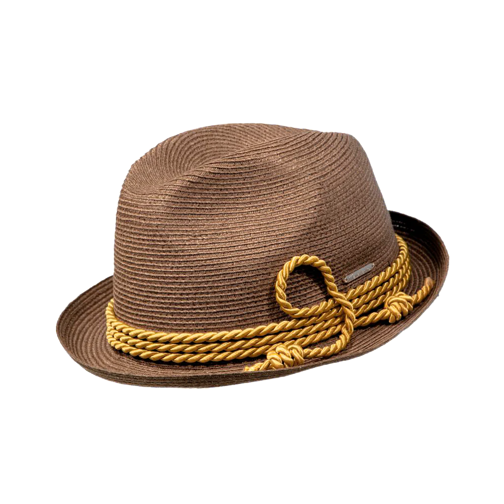 Luftiger Trilby mit goldener Seidenkordel - R354-001 – Bild 3