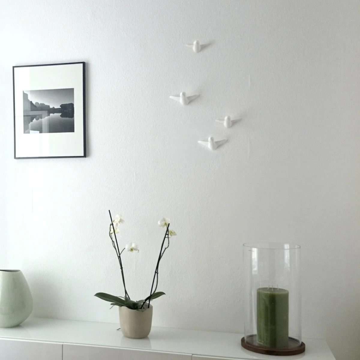 WEISSER DEKO VOGELSCHWARM – Dekovögel - 4er Set | Formpoet