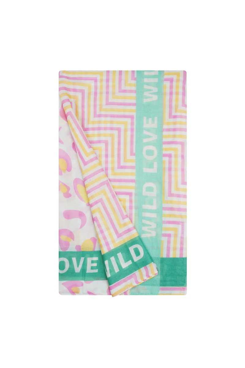 Farbenfroher Schal Wild Love - Orange & Pink – Bild 6