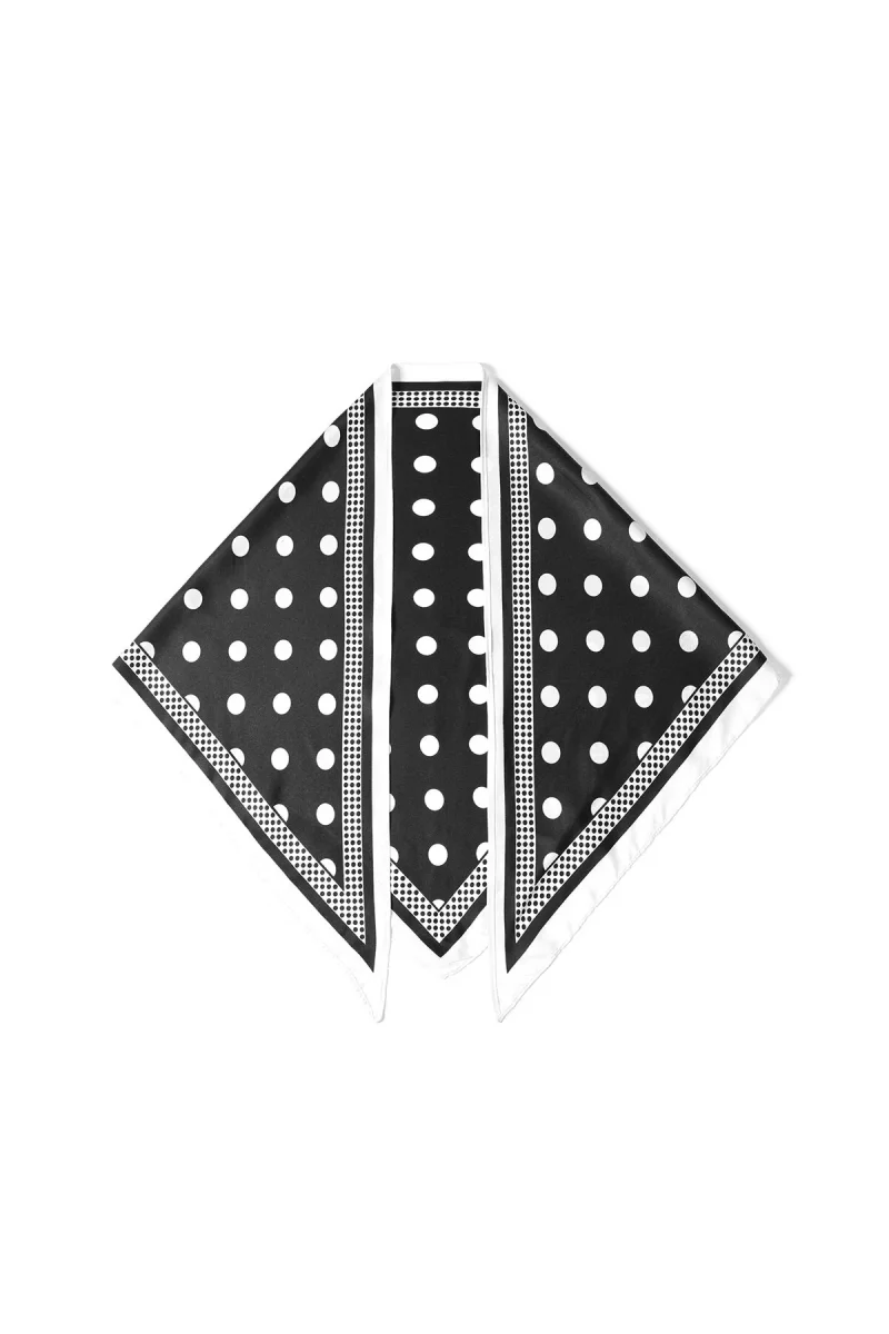 Schwarz-Weißer Sommerschal mit Polka Dots – Klassisches Halstuch & Taschenaccessoire 70 x 70 cm – Bild 5